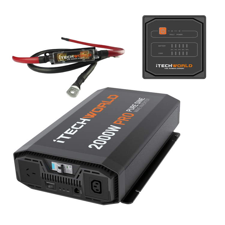 2000W PRO | Pure Sine Wave Inverter | with ATS and RCD - iTechworld