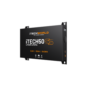 iTECH50SS | Super Slim Deep Cycle Lithium Battery | with Bluetooth LiFePO4 50Ah - iTechworld
