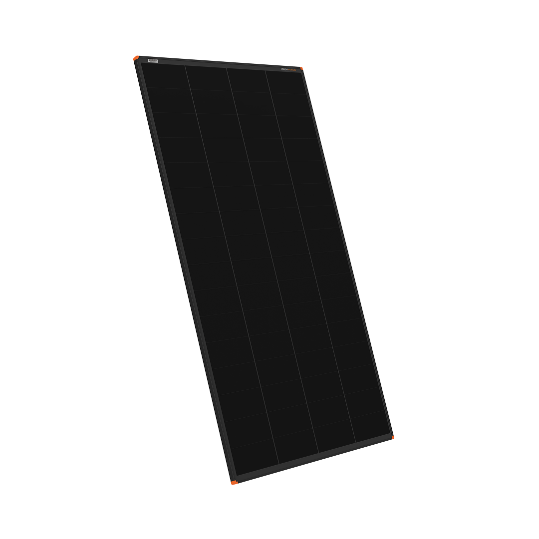 A single 250W Hard Frame Solar Panel (22V) is displayed at a slight angle on a white background, featuring a black rectangular design and visible cell grid.