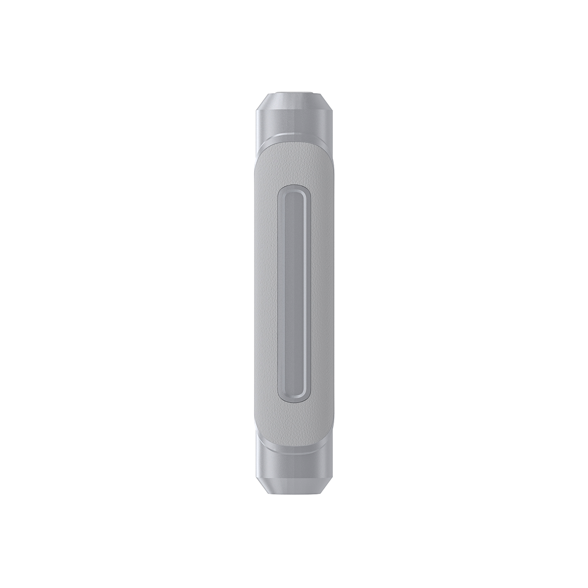 A cylindrical, metallic-gray Medicharge Flex CPAP Battery (276Wh) with a textured grip and rectangular indented strip—perfect portable power for your CPAP machine. Shown from above on a white background.