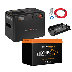 Premium GoFurther | Dual Battery System | with iTECHDCDC40 Battery Charger and iTECH160X PRO Lithium Battery with Bluetooth - iTechworld
