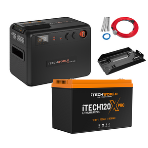 Premium GoFurther | Dual Battery System | with iTECHDCDC40 Battery Charger and iTECH120X PRO Lithium Battery with Bluetooth - iTechworld