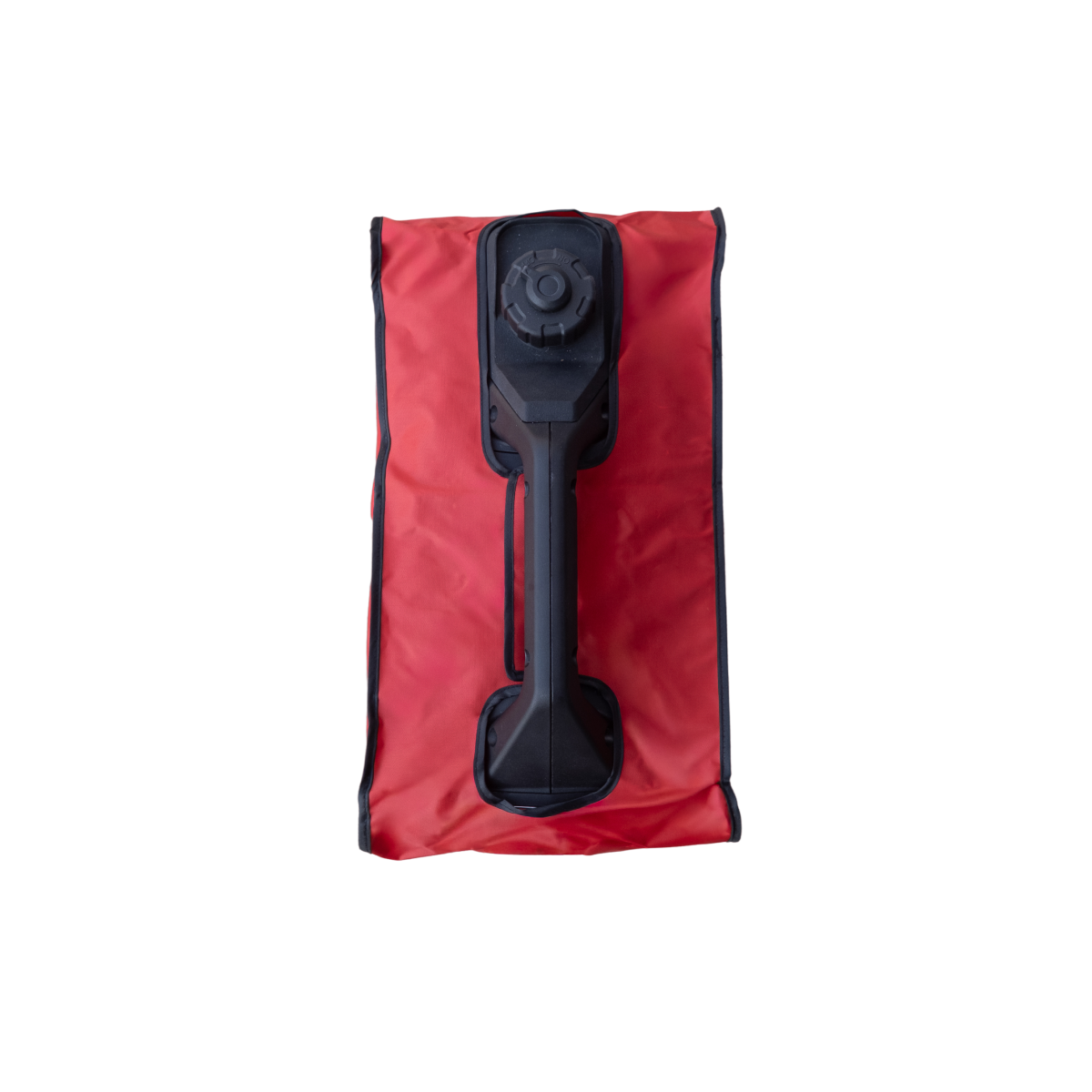 A black handle attached to a rectangular red padded base, photographed on a white background, shown as the iTechworld Redback RB2 Inverter Generator Protective Cover accessory.
