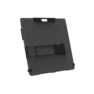 A black, textured square case with top handle and adjustable back strap—perfect for carrying your 400W PRO Solar Blanket with Raptor Skin—shown against a plain white background.