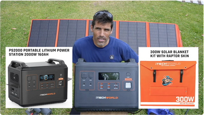 Outback Mike puts the iTECH PS2000 and 300W Solar Blanket to the test