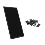 The iTechworld 170W 6mm Hard Frame Solar Panel Bundle (22V OCV) is shown on the left, with included mounting brackets and hardware on the right—ideal for off-grid solar charging, all displayed against a white background.