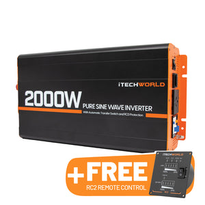 2000 Watt Pure Sine Wave Inverter with ATS and RCD + Free RC2 Intelligent Remote Control - iTechworld