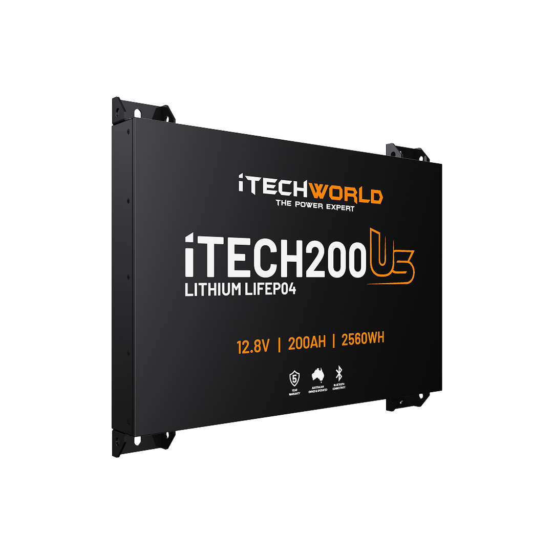 iTECH200US | Ultra Slim Deep Cycle Lithium Battery | with Bluetooth LiFePO4 200Ah - iTechworld