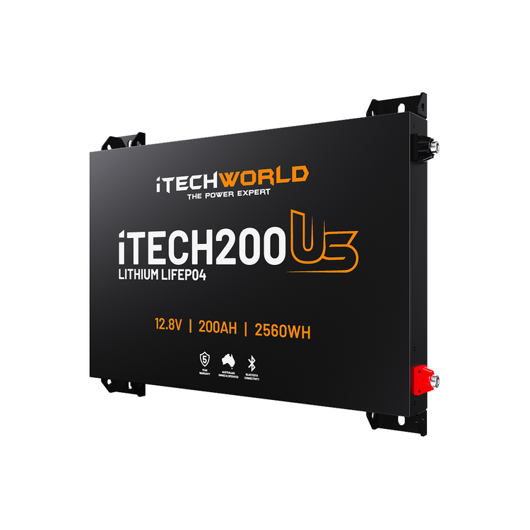 iTECH200US | Ultra Slim Deep Cycle Lithium Battery | with Bluetooth LiFePO4 200Ah - iTechworld