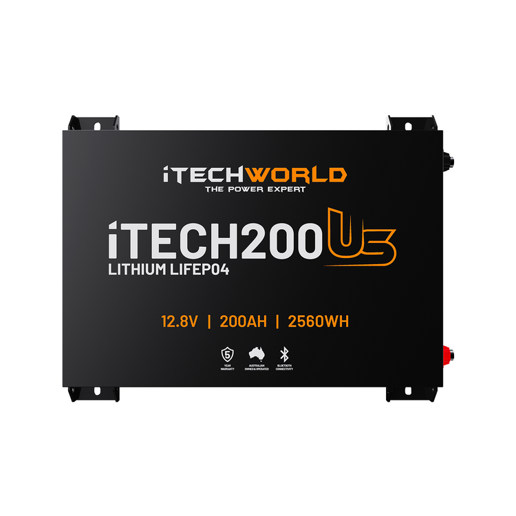 iTECH200US | Ultra Slim Deep Cycle Lithium Battery | with Bluetooth LiFePO4 200Ah - iTechworld