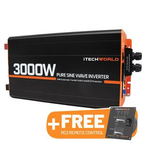 3000 Watt Pure Sine Wave Inverter with ATS and RCD + Free RC2 Intelligent Remote Control - iTechworld