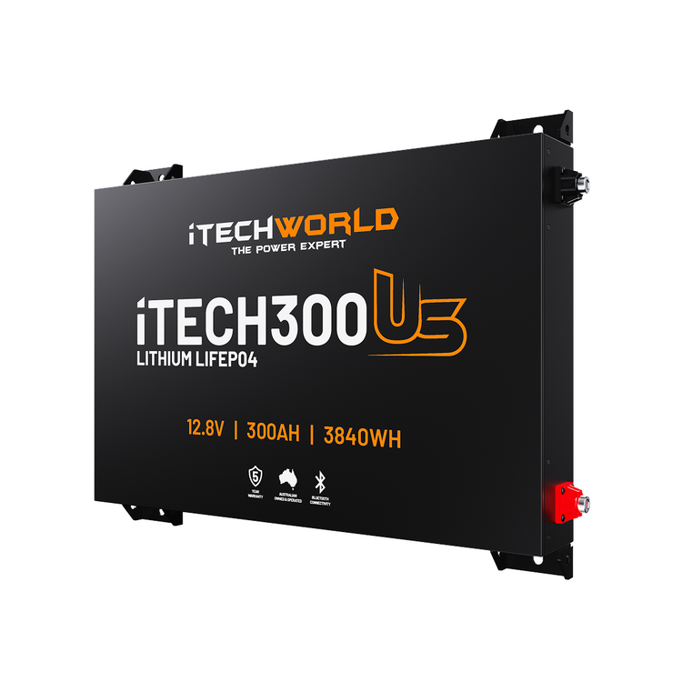 iTECH300US | Ultra Slim Deep Cycle Lithium Battery | with Bluetooth LiFePO4 300Ah - iTechworld
