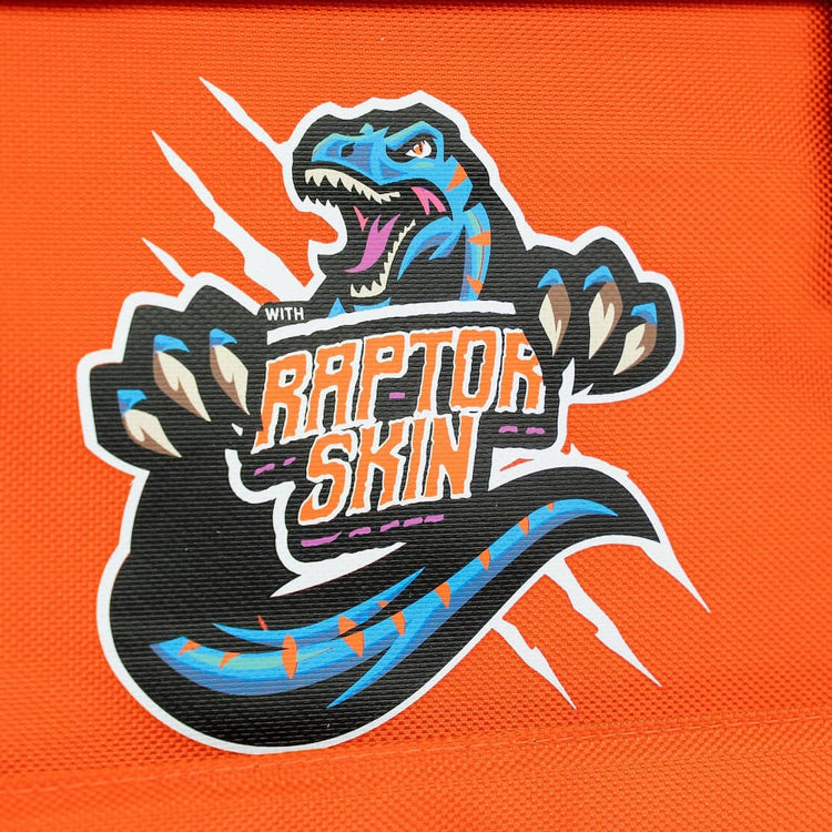 A blue and orange cartoon raptor with sharp teeth and claws surrounds the bold text “Ultimate | Solar Generator Kit PS1800 PRO Power Station and 300W Solar Blanket by iTechworld” on an orange background, evoking the vibrant energy of a solar blanket or cutting-edge portable power station.
