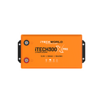 ITechworld iTECH300X PRO Deep Cycle LiFePO4 lithium battery (300Ah) with Bluetooth and two terminal posts; branding and product details visible on the front—ideal for off-grid power needs.
