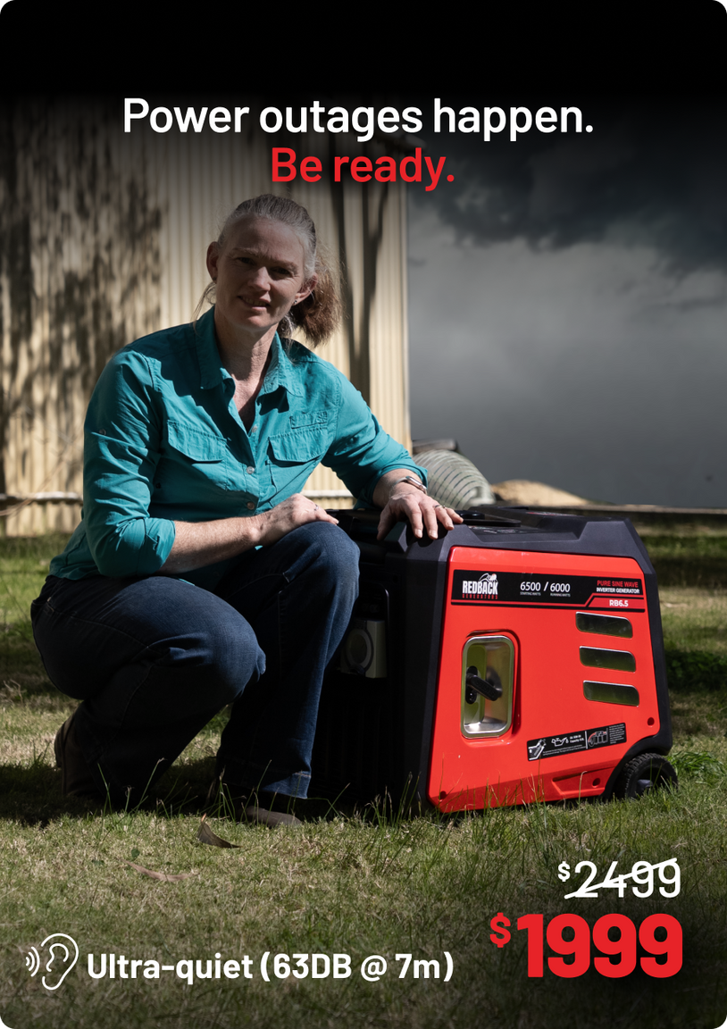 Redback RB6.5 | Portable Inverter Generator | 6500W 6.5KVA