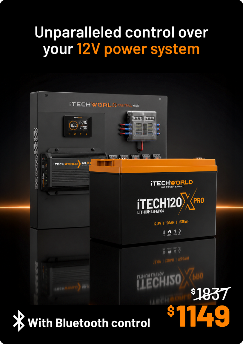 iTechworld | Control Hub Kit | with 40A DCDC Charger and Lithium Battery