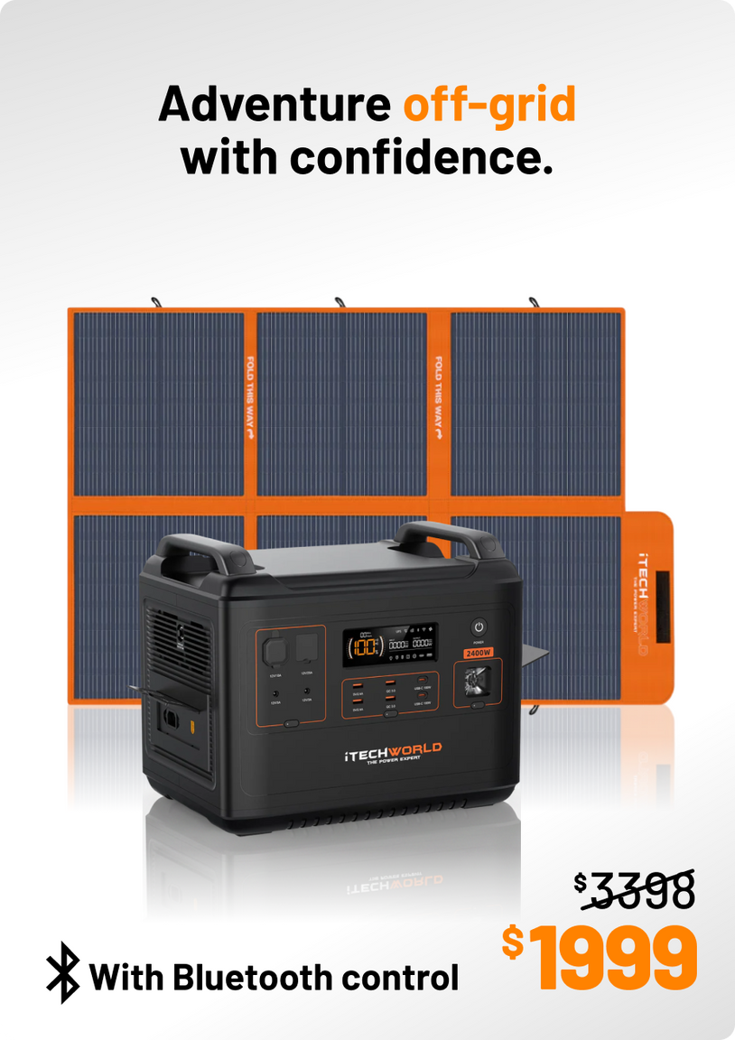 Flexi Off-Grid | Solar Generator Kit | PS2000 Power Station and 200W Solar Mat