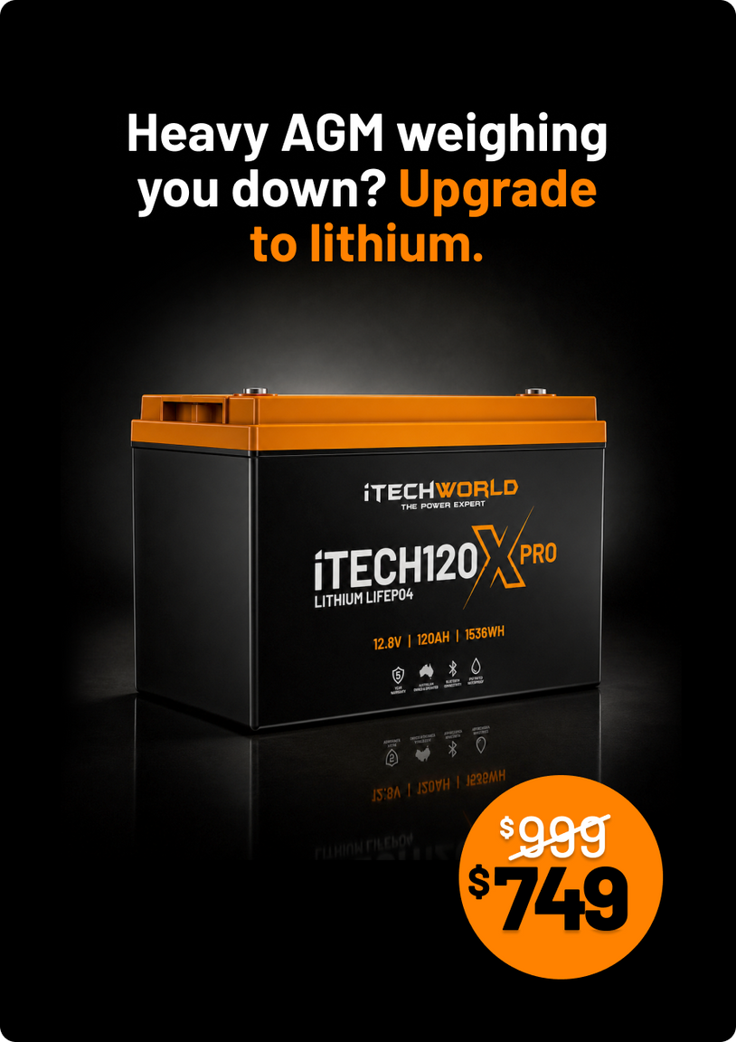 iTECH120X PRO | Deep Cycle Lithium Battery | with Bluetooth LiFePO4 120Ah