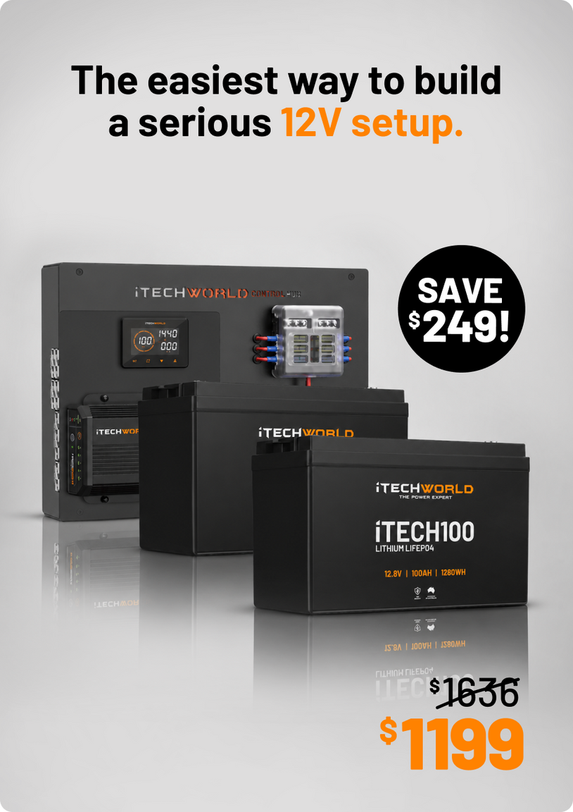 iTECHWORLD | 200Ah Control Hub Kit | with 2 x iTECH100Ah Lithium Batteries