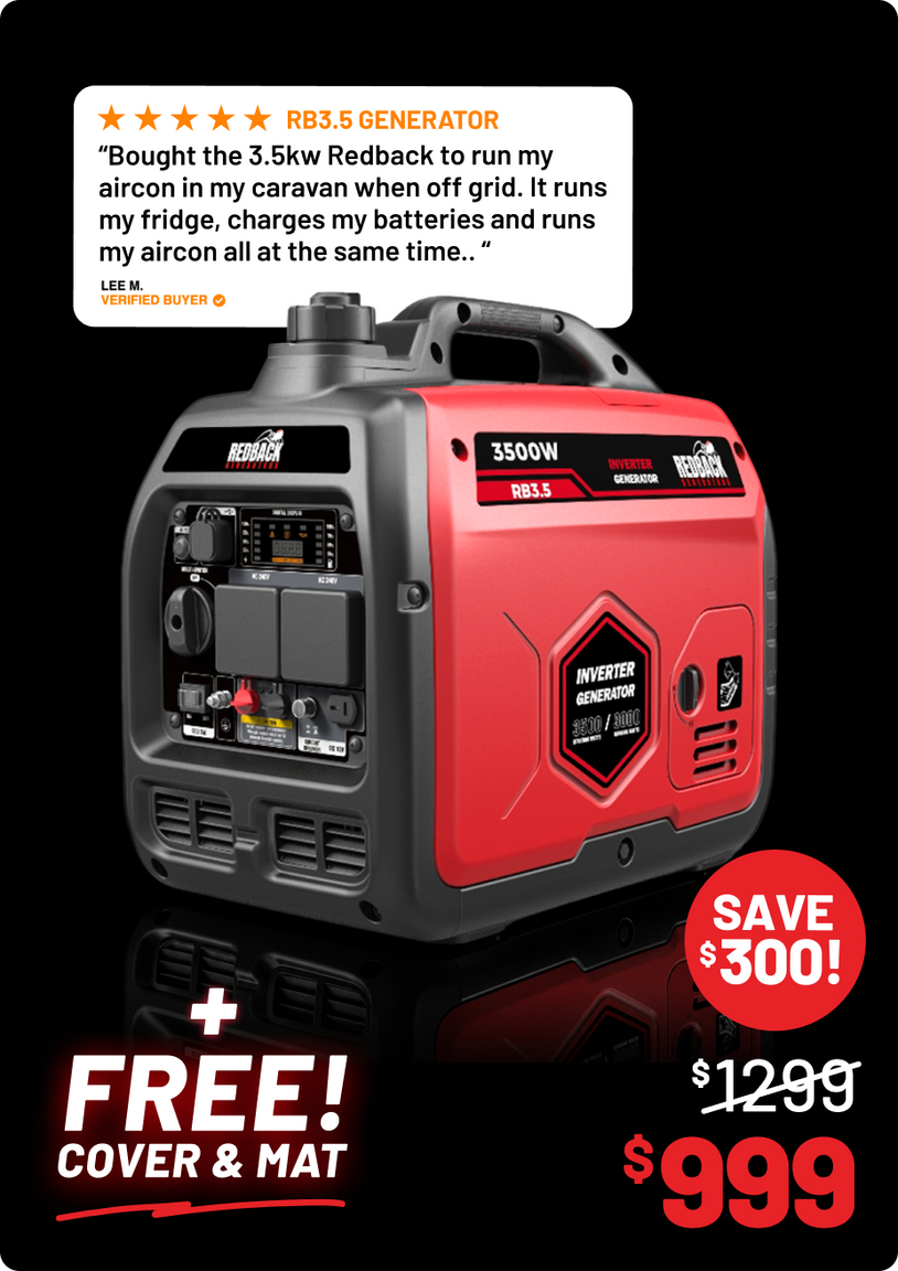 Redback RB3.5 | Portable Inverter Generator | 3500W 3.5KVA