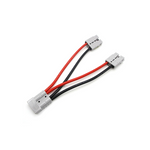 The iTechworld Anderson Parallel Cable 50A features a gray connector splitting into two with red and black wires, designed for lithium batteries. Suitable for 50 Amp applications. Shown on a white background.