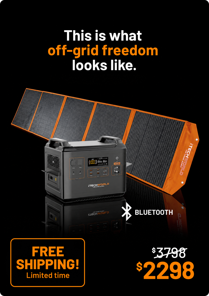 Flexi Off-Grid | Solar Generator Kit | PS2000 Power Station and 200W Solar Mat
