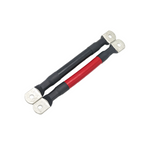 Two iTechworld 000AWG Battery Parallel Cables—one red, one black—with metal ring terminals are displayed parallel on a white background.