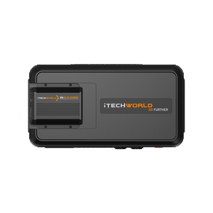 The GoFurther Premium Battery Box by iTechworld, featuring the iTECHDCDC25 charger and iTECHBM500 with shunt, offers a compact black off-grid power solution—ideal for portable energy needs.