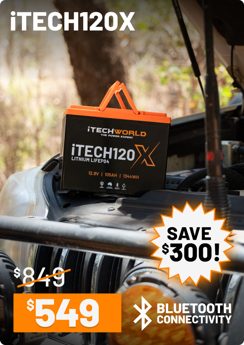 iTECH120X | Deep Cycle Lithium Battery | with Bluetooth LiFePO4 105Ah