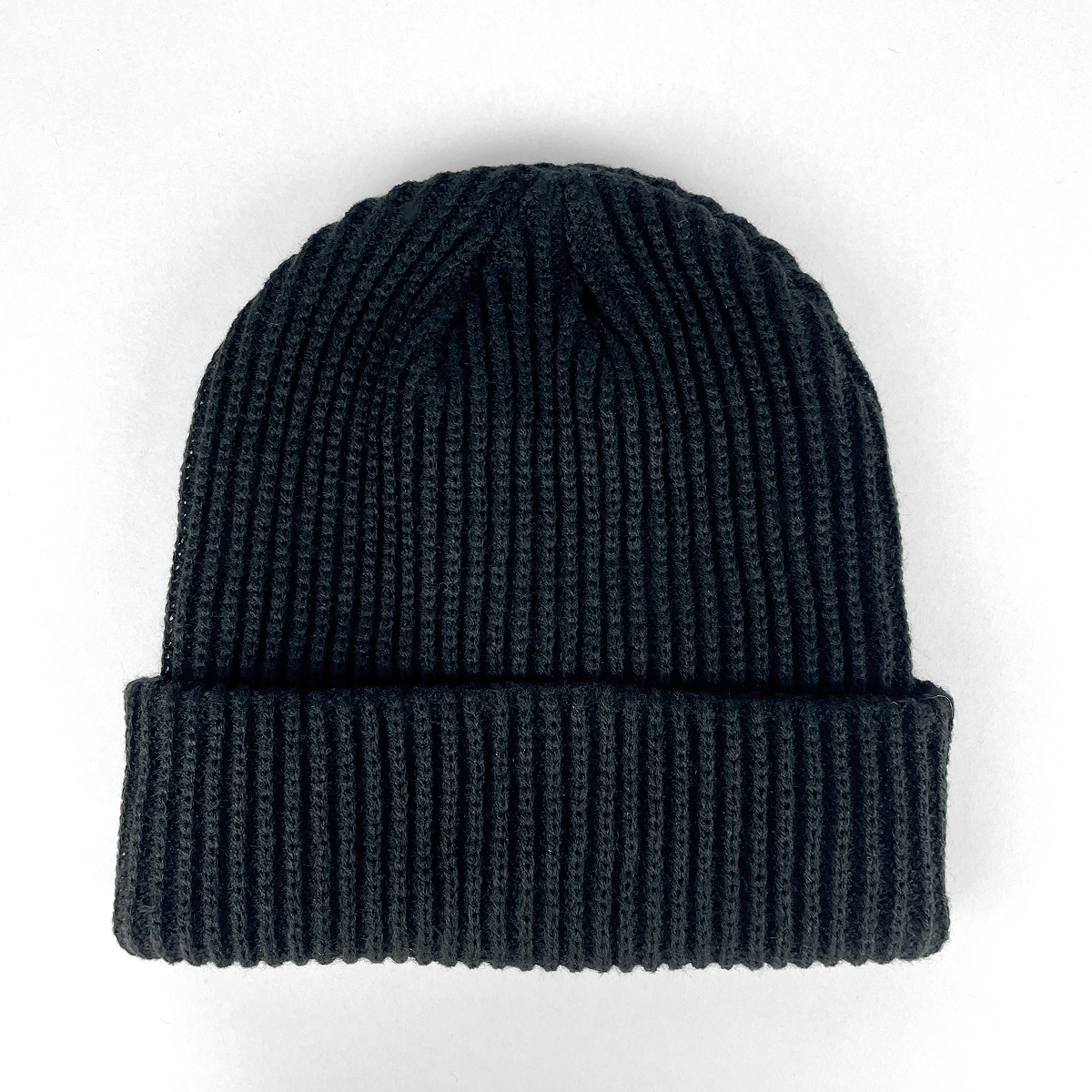 The iTechworld Black Beanie is a ribbed knit hat with a folded brim and embroidered detail—an insulating, cold-weather essential shown on a plain white background.