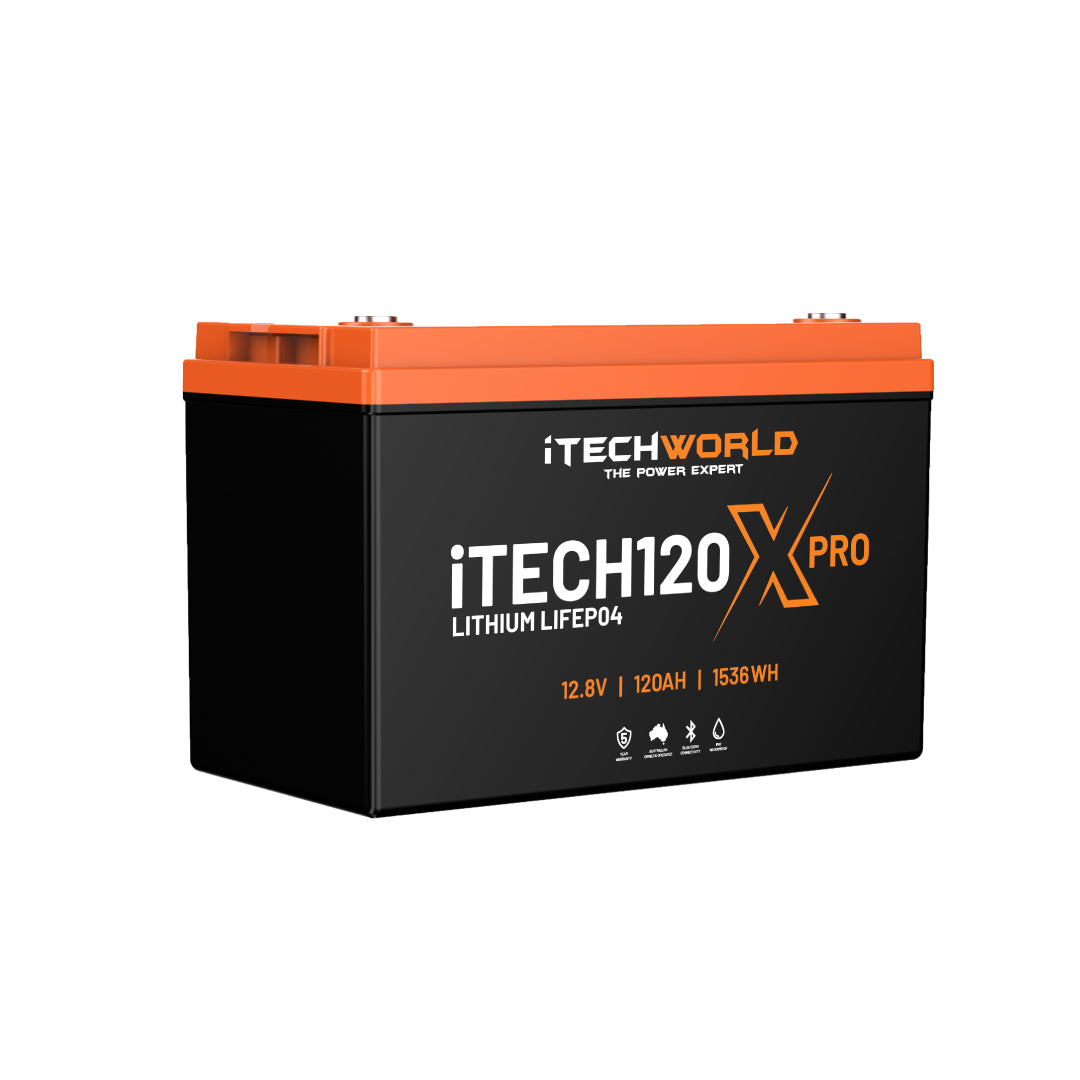 iTECH120X PRO (New 2025 Model) LiFePO4 120Ah Lithium Deep Cycle Battery with Bluetooth