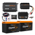 The iTechworld Complete Lithium 4WD Kit (210-240Ah) includes a 2000W inverter, two 12V lithium batteries, 40A AC-DC charger, wiring, connectors, and display panel—a perfect off-road power solution for any adventure.