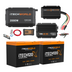 The iTechworld Complete Lithium 4WD Kit (210-240Ah) features two LiFePO4 batteries, a 2000W inverter, 40A DC-DC charger, cables, fuses, and a digital display—an ideal off-road power solution for any adventure.