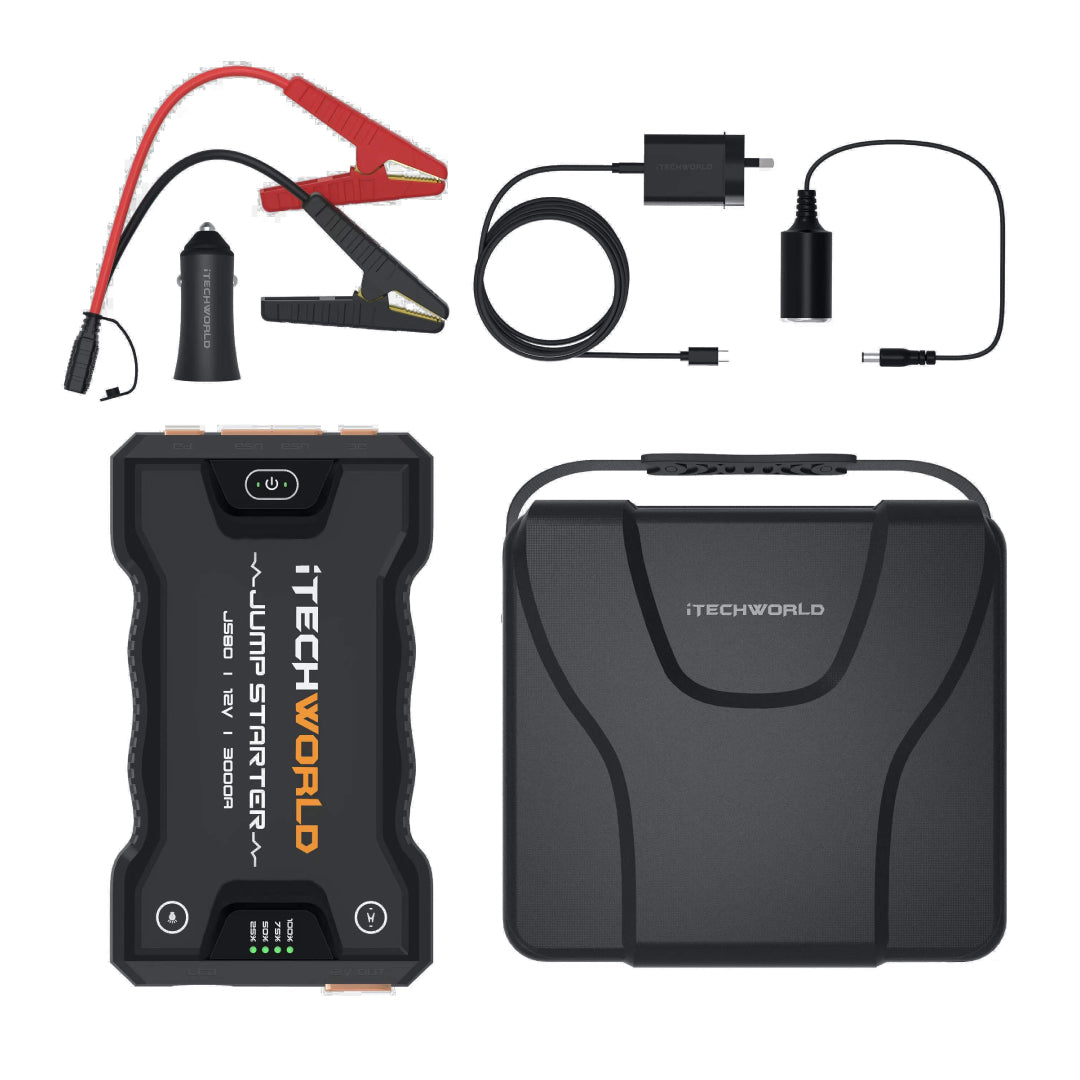 JS80 3000 amp Portable Jump Starter Backup Power Bank With Heavy Duty Case