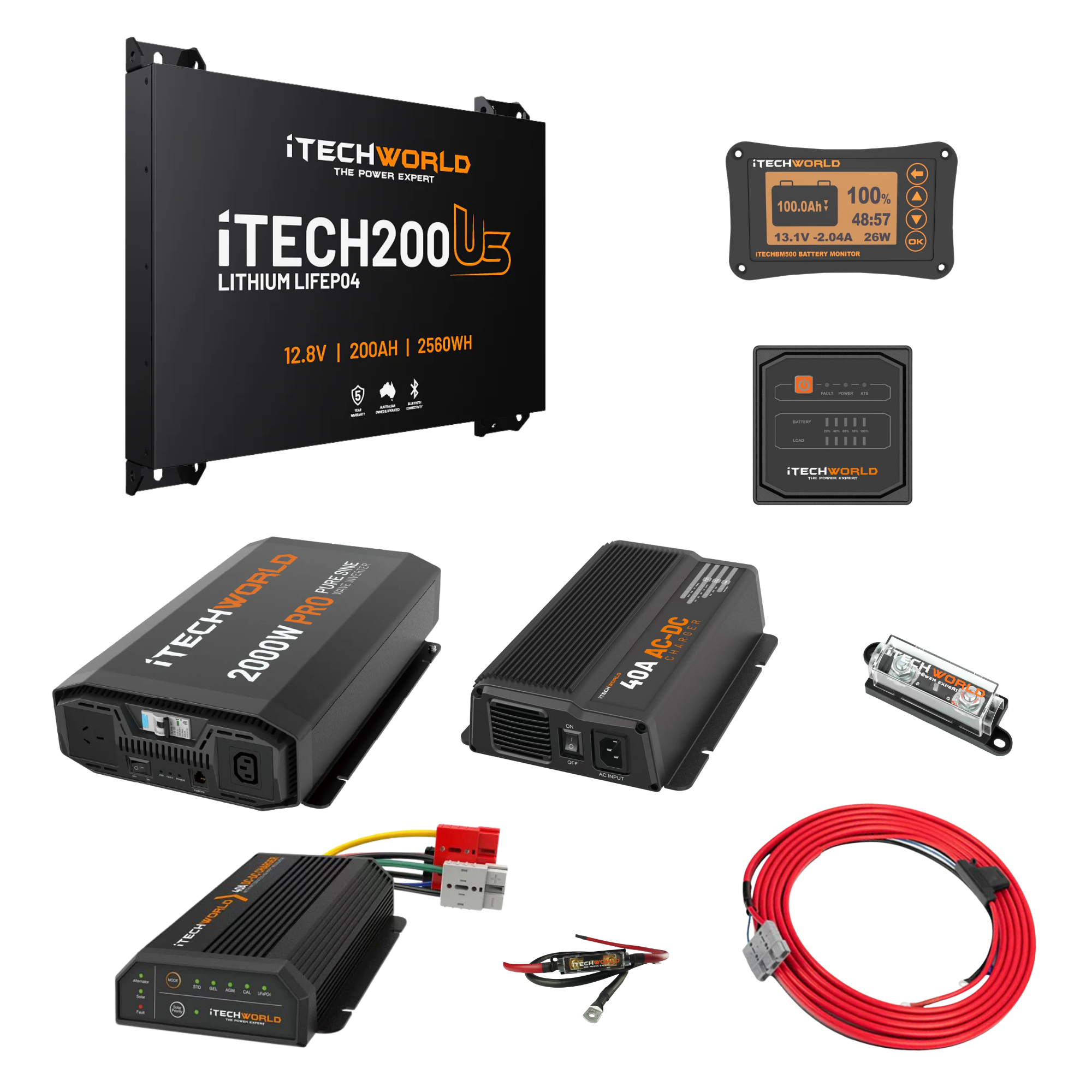 iTechworld | Complete Ultra Slimline Canopy Dual Battery Kit | 200Ah Lithium - iTechworld