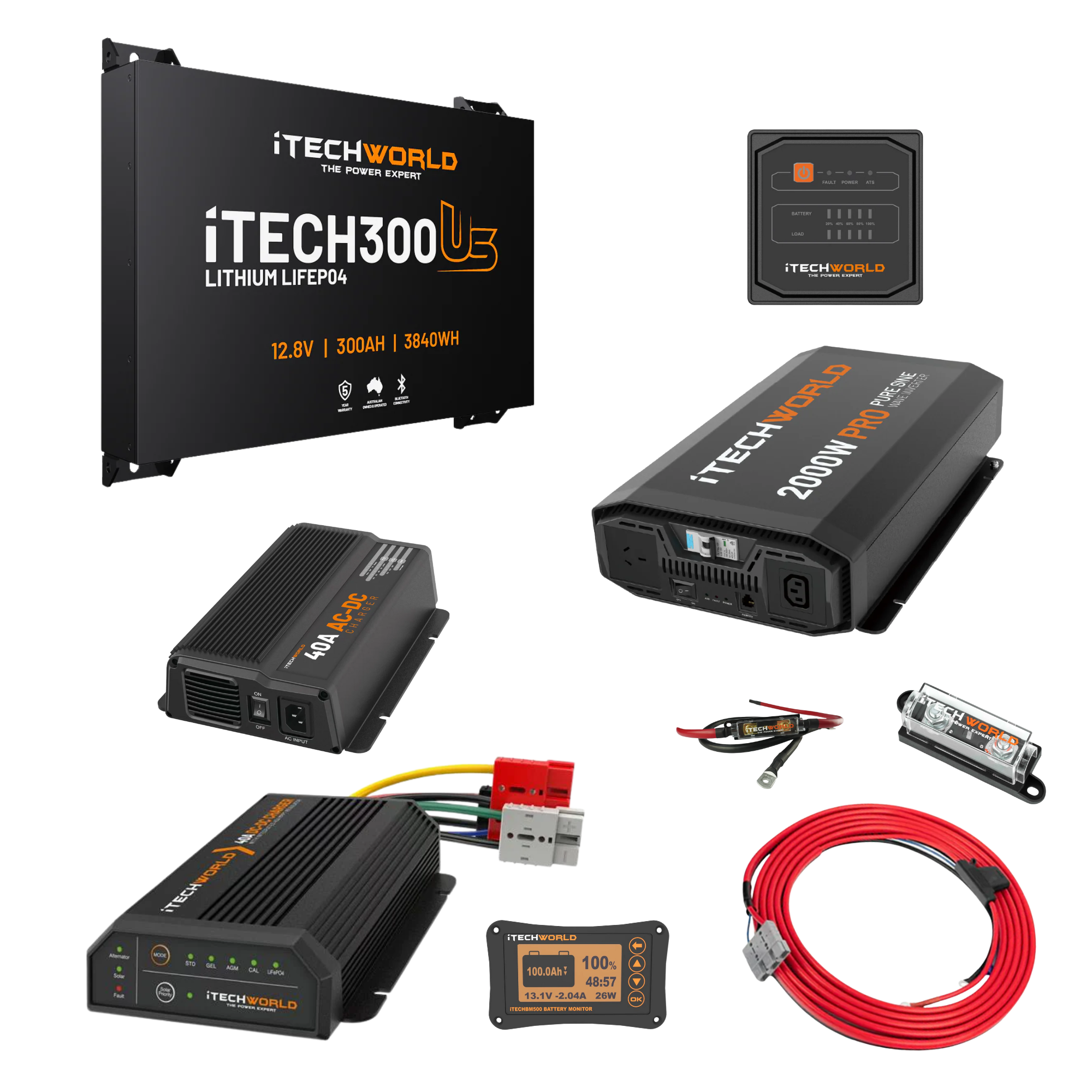 iTechworld | Complete Ultra Slimline Canopy Dual Battery Kit | 300Ah Lithium - iTechworld