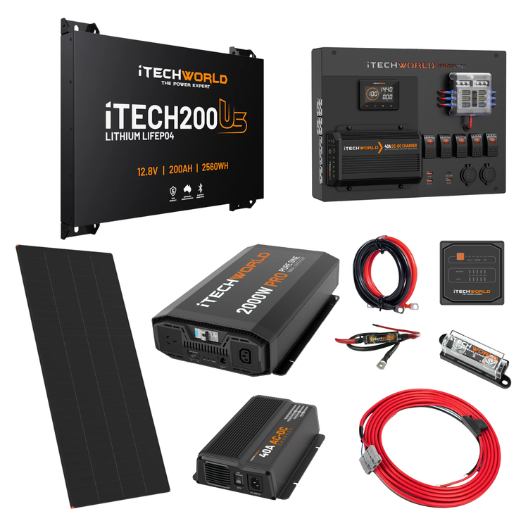 iTechworld | Expansion Ultra Slimline Canopy Dual Battery Kit | 200Ah Lithium - iTechworld