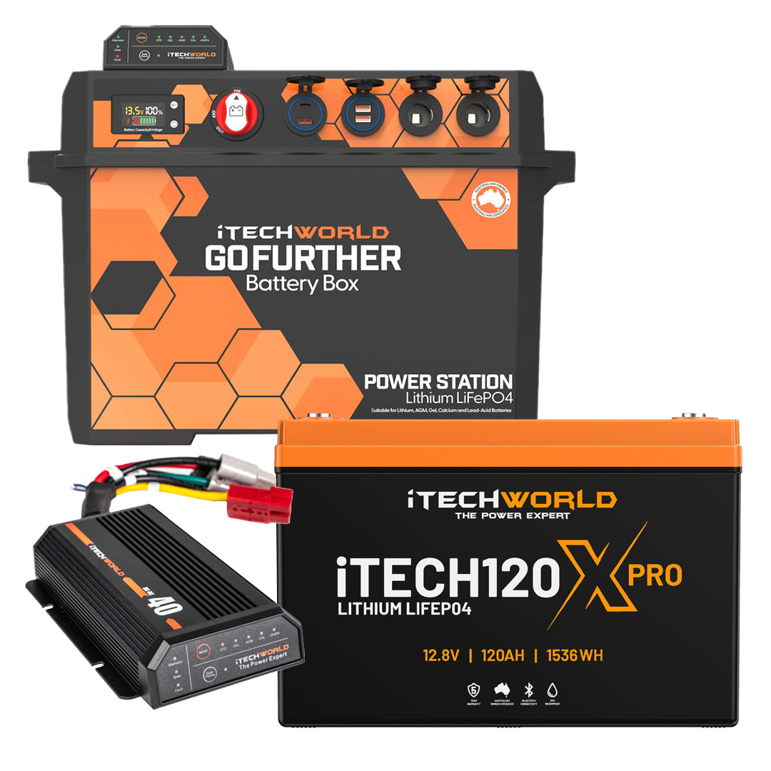 Pro GoFurther Battery Box Bundle with iTECHDCDC40 + iTECH120X Pro Lithium Battery with Bluetooth