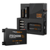 A black iTechworld Power Core System + Super Slim 200Ah unit with visible ports sits next to an iTechworld 12.8V 200Ah Lithium LiFePO4 battery.