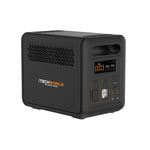 The iTechworld PS1200 Portable Lithium Power Station (1200W 85Ah) is a black, box-shaped device featuring a durable LiFePO4 battery and pure sine wave inverter, equipped with multiple input/output ports, a display screen, control buttons on the front panel, and Bluetooth connectivity.
