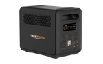 A black iTechworld 1200W 80Ah PS1200 Portable Lithium Power Station with Bluetooth, featuring a pure sine wave inverter, LiFePO4 battery, digital display, multiple ports, and vented sides, is shown on a plain white background.