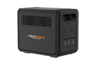 A black iTechworld 1200W 80Ah PS1200 Portable Lithium Power Station with Bluetooth, equipped with a durable LiFePO4 battery, two power outlets, USB ports, ventilation holes, and a handle, is placed on a plain white background.