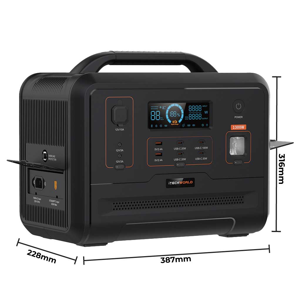 PS1300 Portable Lithium Power Station 1300W 100Ah - iTechworld