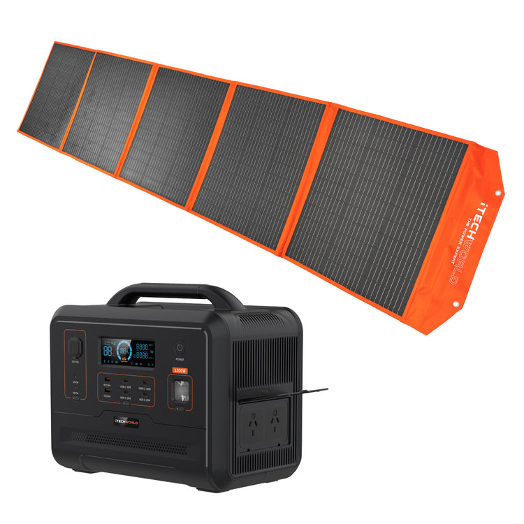 Premium Solar Generator Kit - PS1300 + Solar Blanket - iTechworld