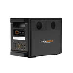 An iTechworld 2000W 120AH PS1800 PRO Portable Lithium Power Station with Bluetooth, featuring a LiFePO4 battery, multiple ports, a digital display, and vented sides, is shown in black against a white background.