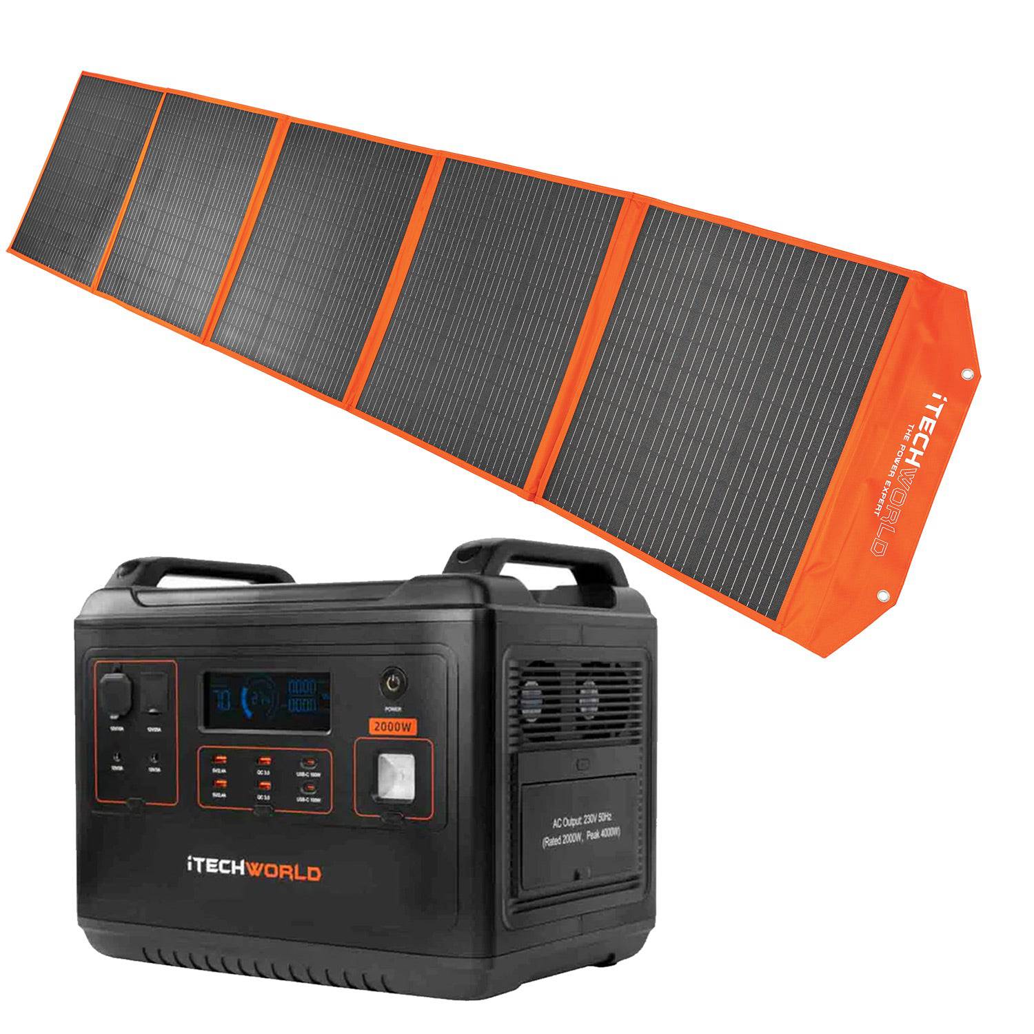 Elite Plus Solar Generator Kit - PS2000 + 300W Solar Blanket Kit - iTechworld