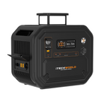 The iTechworld 2800W 180AH PS2800 PRO Portable Lithium Power Station features a black exterior with a digital display, multiple front-facing buttons and ports—including USB and AC outlets—and is equipped with a pure sine wave inverter for dependable power delivery. The iTechworld brand name is displayed below the control panel, and the unit includes a convenient handle on top. Bluetooth connectivity is also included.