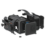 Exploded view of the black iTechworld 300W 21.5Ah | PS300 Portable Lithium Power Station case, displaying separated panels, internal compartments, and detailed components like ports and vents, set against a white background.