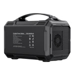 The iTechworld 300W 21.5Ah | PS300 Portable Lithium Power Station is a black, lightweight device with a durable rectangular design. It comes equipped with a convenient top handle, vented sides for efficient cooling, and technical specifications displayed on one side. Delivering an impressive 300W AC output, the PS300 is perfect for powering your devices wherever your adventures take you.