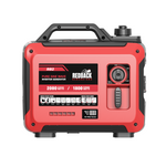 The Redback RB2 Portable Inverter Generator (2000W/2KVA) features a handle, control panel, power dial, and quick start/stop guides—providing reliable power for camping with 2000W peak and 1800W running output.